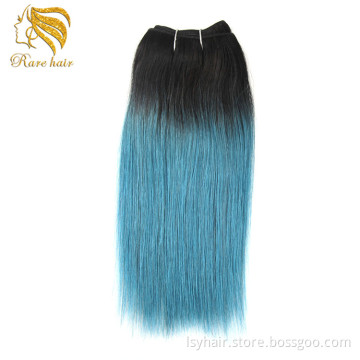 Lsy Mix Colored Turquoise Weave Hair Brazilian Remy Extensions, Ombre Turquoise Human Hair Bundles Sew In Weave